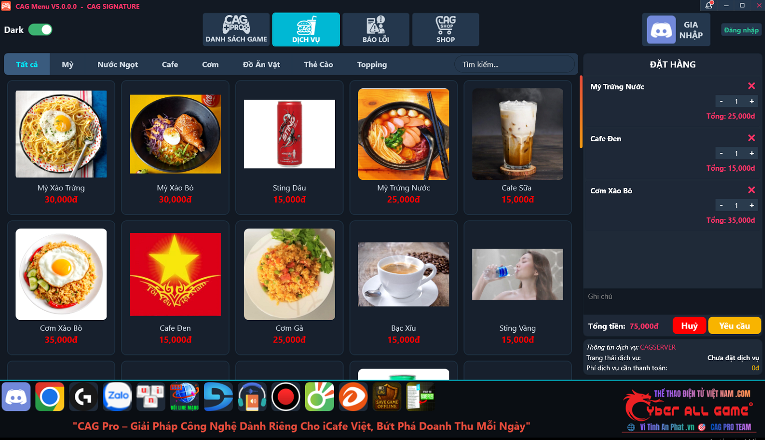 CAG Menu V5